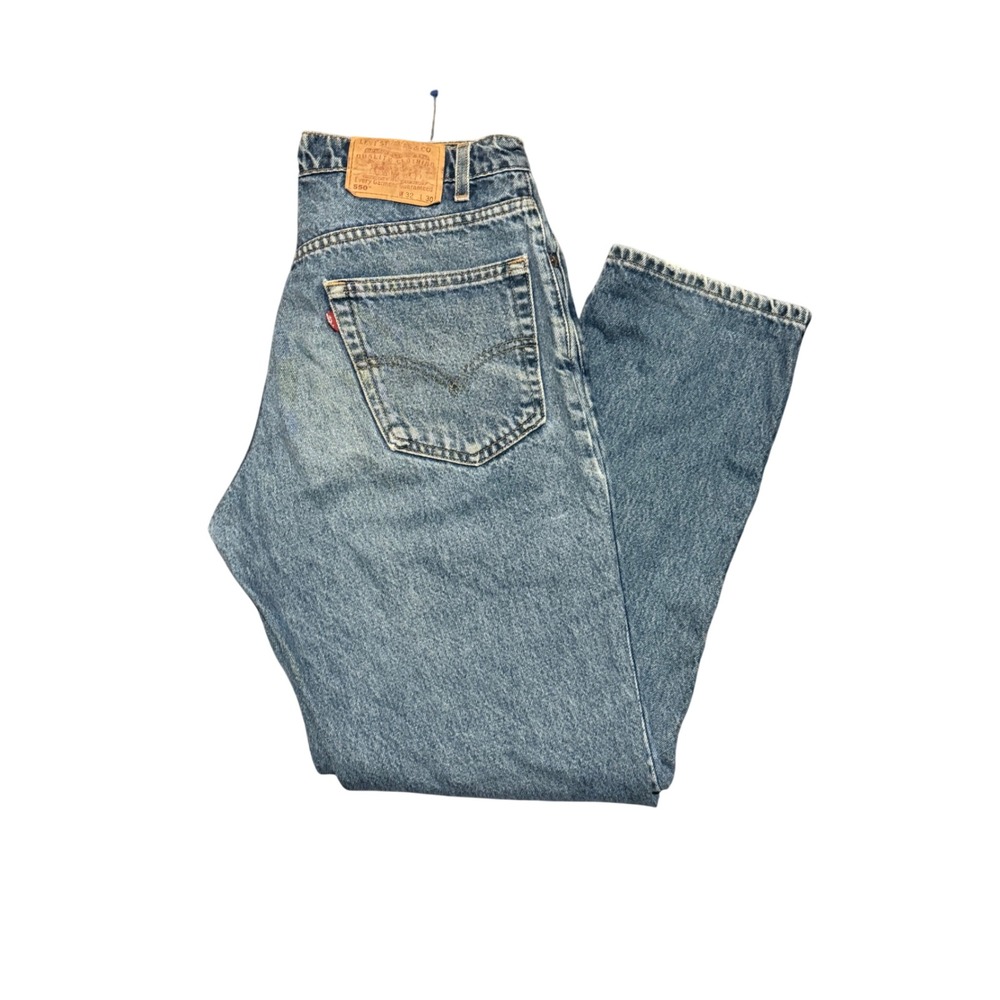 Vintage Levis 550 Relaxed Fit Tapered Leg Blue Jeans Mens 32x30 1998 Mexico